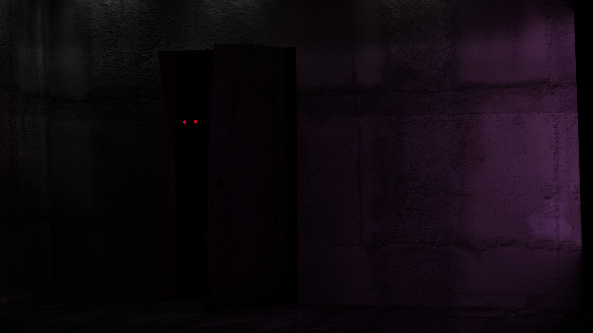 Scary eyes in door